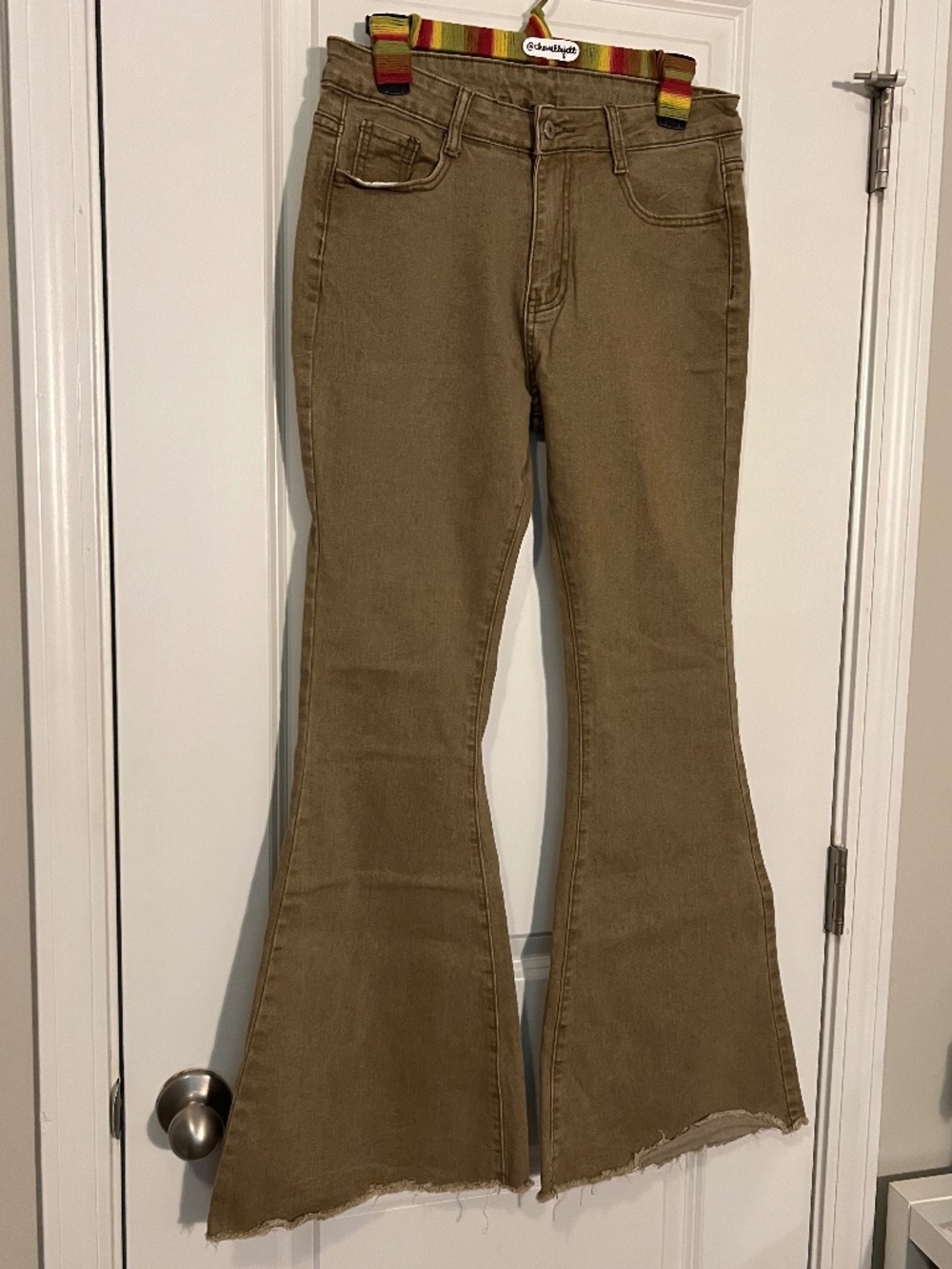 Groovy Khaki Flared Jeans